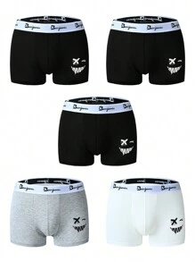 Men's Breathable Plus Size Boxer Shorts (5pcs/Set), Suitable For All Seasons