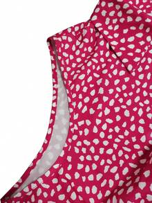 Plus Size Women Full Print Sleeveless Shirt Jumpsuit - Multicolor - View 3