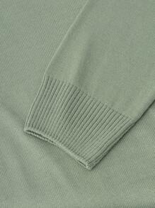 SHEIN Cottnline Men's Slim Fit Sweater - Green - View 3