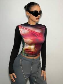 SHEIN ICON Body Printed Slim Fit T-Shirt - Multicolor - View 4