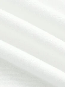 SHEIN MOD 女士白色純色露肩短袖上衣,垂墜式設計 - 白色 - 查看 5