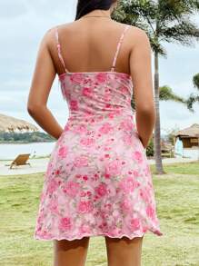 Soleia Damen Kleid Mit Farbblock-blumenspitze Und Spaghettiträgern