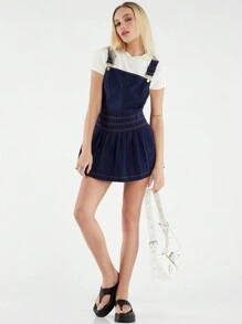 Forever 21 Women's Suspender Dress - Blue - View 3