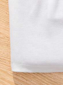 SHEIN 3 cái/bộ Thành phố Thời trang Dệt kim Màu thuần Áo ba lỗ Áo ba lỗ Đối với Bé gái tuổi teen , Mùa Xuân & Mùa hè - Nhiều màu - Xem 4