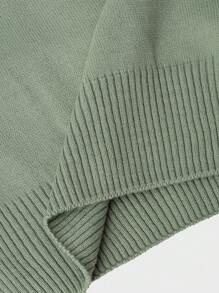 SHEIN Cottnline Men's Slim Fit Sweater - Green - View 2