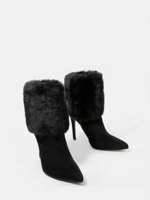 MOTF PREMIUM WOMEN'S SPLICED HIGH HEEL ANKLE BOOTS