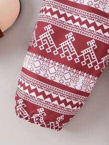 嬰兒女孩無袖上衣和印花褲度假風格2件套裝