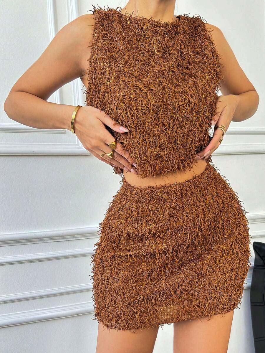 EURMUSE Women Two-Pieces With Vest And Short - Ginger - View 1