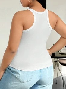 SHEIN EZwear 大尺碼女性基本工作服風格的賽車背心上衣