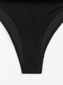 SHEIN Swim Quý cô Textured Áo tắm một mảnh Với Kim loại Clasp Lễ hội hóa trang - màu đen - Xem 7