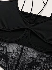 SHEIN Unity Top A Canotta Scavato Con Cuciture In Pizzo Da Donna