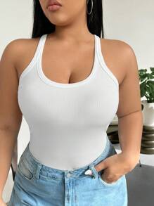 SHEIN EZwear 大尺碼女性基本工作服風格的賽車背心上衣