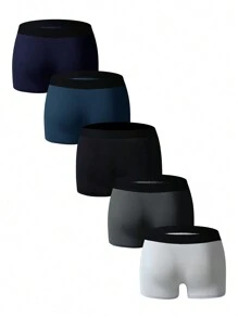 Men's Boxer Briefs, Breathable Comfortable Shorts, All Seasons Underwear, Plus Size (5pcs/Set)