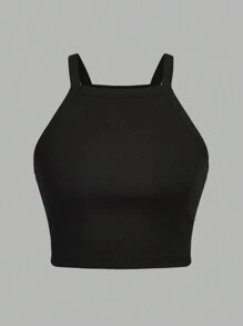 SHEIN EZwear 3入組純色短款休閒背心，夏季修身女士背心 - 彩色 - 查看 4