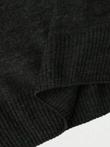 RueChic Men's Round Neck Casual Sweater For Daily Wear - Dark Grey - View 2