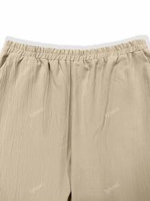 Grote maten Vrouwen Effen kleur Elastische taille Broeken