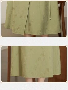 New Chinese Style National Style Wrap Tie Dynasty Blouse Waist Skirt - Mint Green - View 6