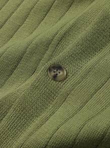 Manfinity Homme Men's V-Neck Long Sleeve Cardigan - Cadet Blue - View 4