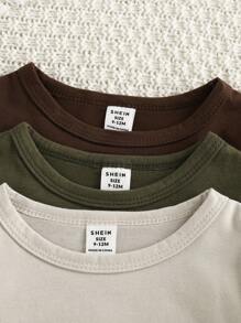 Baby Boy Multiple Pieces Of Fashionable Clothing With Letter Print Design - Multicolor - View 4