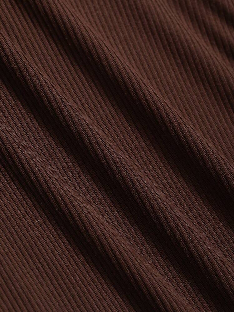 Henley Neck Long Sleeve T-Shirt With Ribbed Detail,Fall Clothes