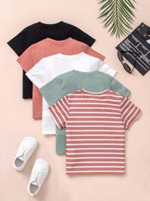 SHEIN Camiseta lisa para menino jovem