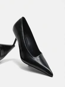 SheIn BIZ Của phụ nữ Đúng mốt Thấp Gót chân Pointed Toe Giường đơn Giày dép In Đen - màu đen - Xem 2