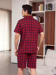 Kariertes Kurzärmliges Herrenhemd & Homewear Set