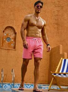Surfspeed Men's Drawstring Waist 2-In-1 Beach Shorts - Watermelon Pink - View 1