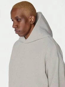 SUMWON Regular Fit Essential Overhead Hoodie - Light Grey - View 6