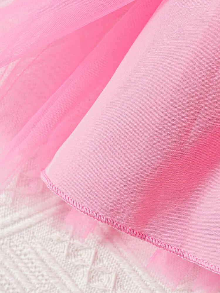 Baby Girl Bow Knot Shoulder Strap Letter Printed Dress