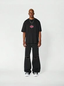 SUMWON Tee With Front And Back Graphic Print