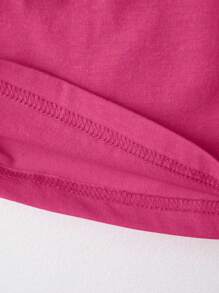 SHEIN Slayr 大码女式字母印花短袖 T 恤，耶稣之路真理生命 - 玫紅色 - 查看 3