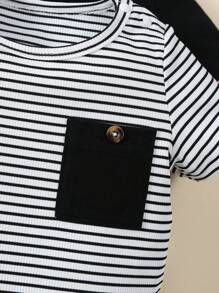 Bộ 2 áo thun kẻ sọc trẻ em trai mùa xuân/hè thể thao và mặc hàng ngày - Nhiều màu - Xem 6