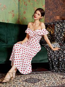 春夏情人節約會優雅露肩裝 - 白色 - 查看 7