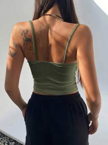 INAWLY 女士純色蕾絲修邊吊帶背心