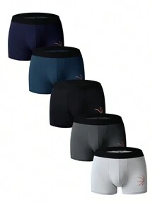 Men's Boxer Briefs, Breathable Comfortable Shorts, All Seasons Underwear, Plus Size (5pcs/Set)