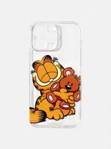 GARFIELD | SHEIN Funda de teléfono transparente con diseño de gato y oso tiernos - transparente - Ver 4