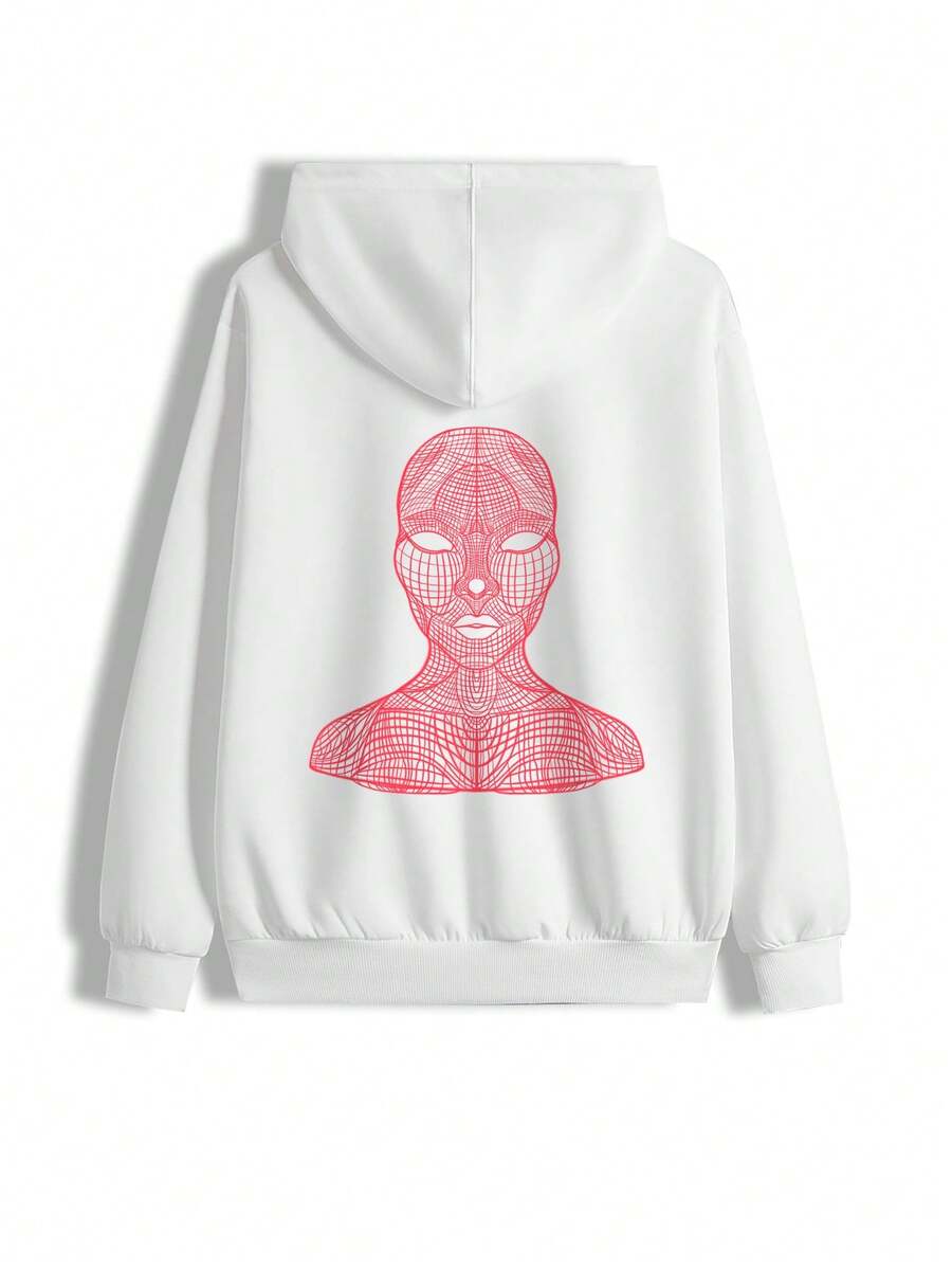 Ktopium Artist Women's Regular Fit Hooded Portrait Printed Sweatshirt - White - View 1