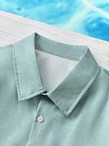 Genlund Men's Gradient Drop Shoulder Shirt - Green - View 6