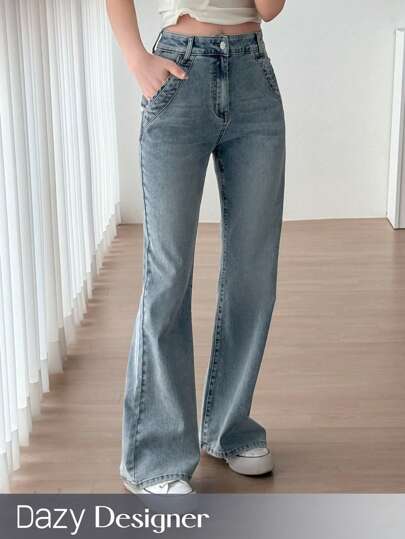 Dazy Designer Women's Casual Flare Jeans