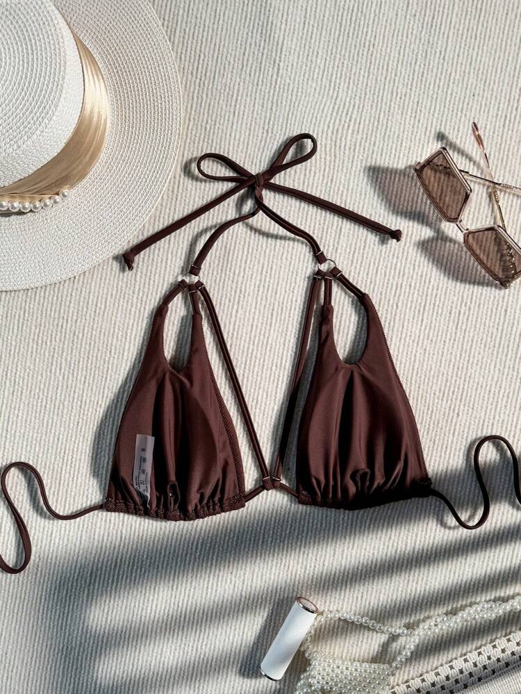 Women'S Sexy Triangle Cutout Bikini Top Summer