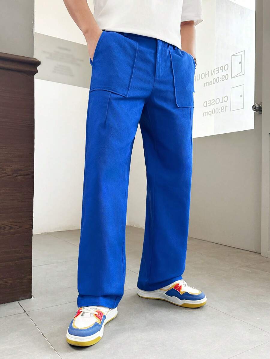 Manfinity RebelGame Men's Straight Casual Pants With Slanted Pockets ...