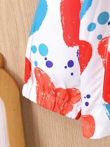 Em bé Con trai Niềm vui In Chống gió áo có mũ Áo khoác Với Túi Và Bên Sọc Chi tiết - Nhiều màu - Xem 3