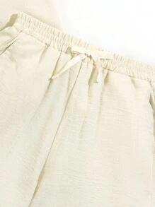 Ensemble Chemise À Manches Courtes Unie Et Short Pour Les Filles Intermédiaires - Nude - Voir 5