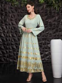 Al Najma Robe De Dames À Manches Longues Col En Cœur