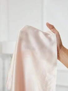 SHEIN Váy ngủ thêu trang trí xẻ viền Cami Váy ngủ Pajama dài - Màu Hồng baby - Xem 7
