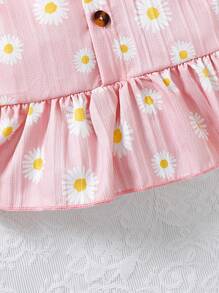 女嬰夏季可愛清新風格針織背心+短褲4件套 - 彩色 - 查看 7