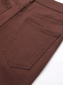 Manfinity Homme Men's Distressed Denim Shorts - Coffee Brown - View 7