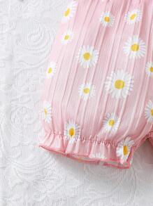 女嬰夏季可愛清新風格針織背心+短褲4件套 - 彩色 - 查看 5