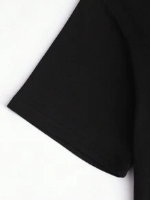 Zolique Women's Letter & Heart Printed Short Sleeve T-Shirt And Leggings Set - Hot Pink - View 4